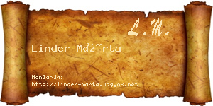 Linder Márta névjegykártya