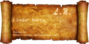 Linder Márta névjegykártya